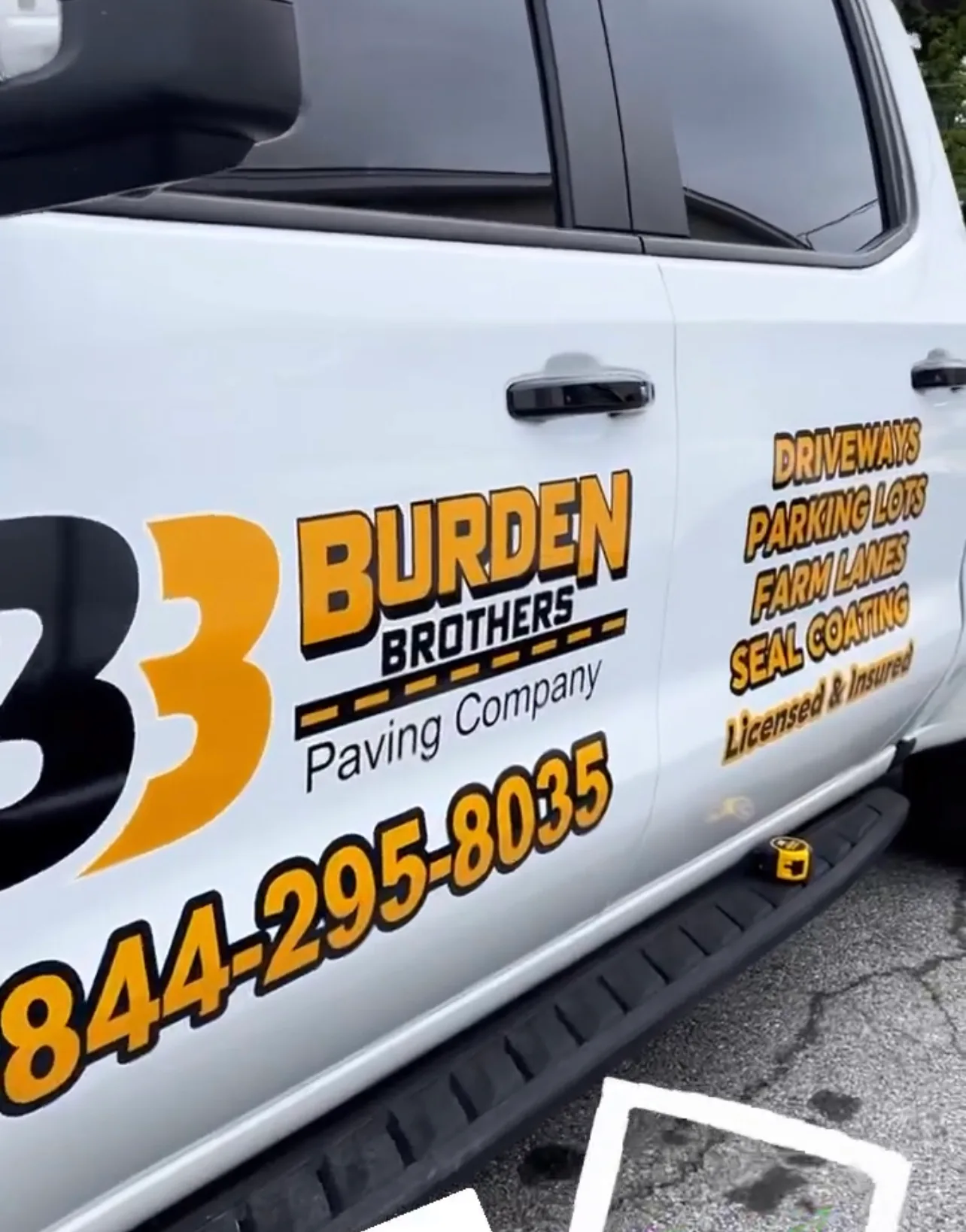 Fleet lettering and branding for Burden Brothers in Delaware