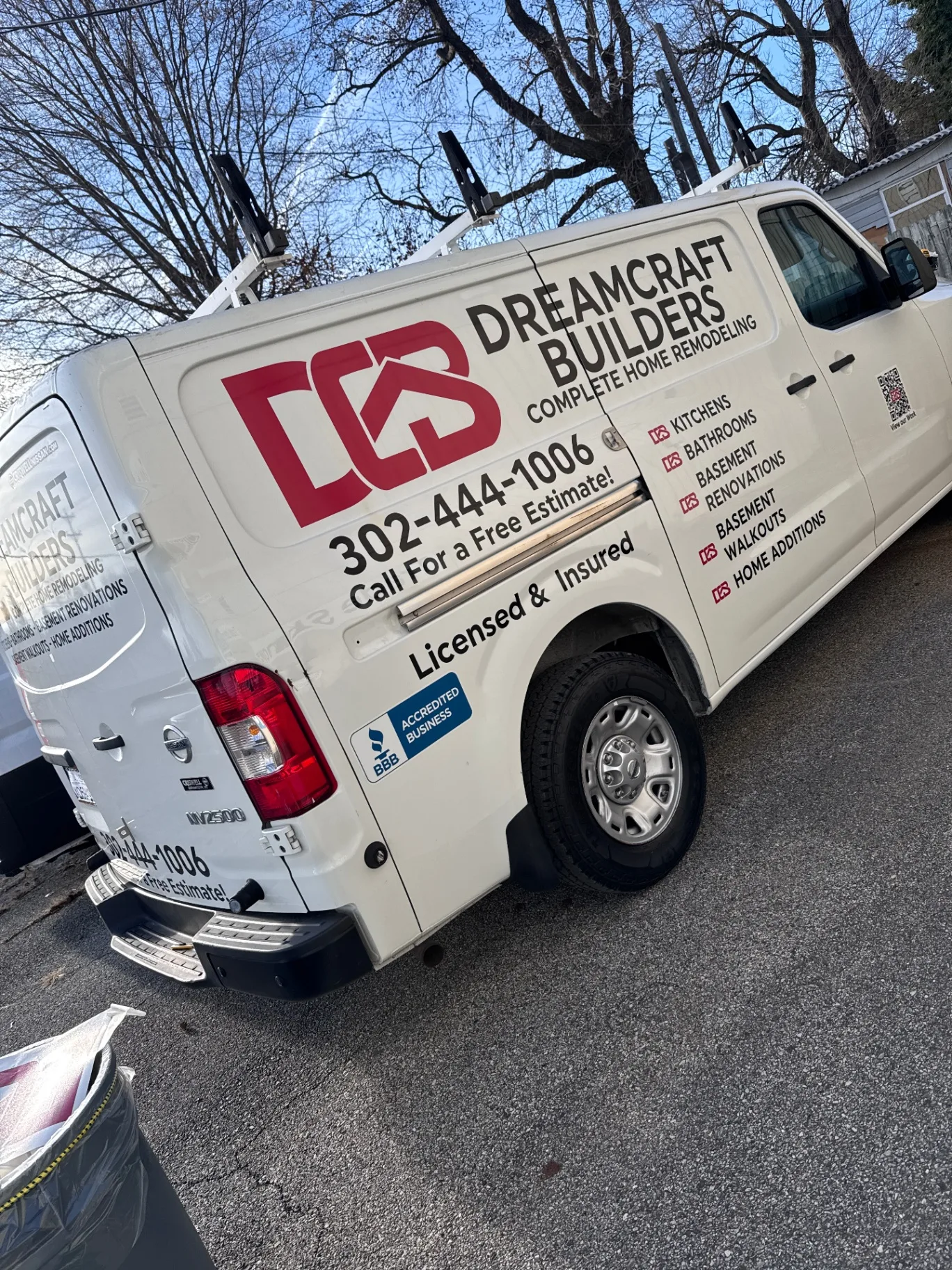 Custom van wrap and branding for Dreamcraft Builders in Delaware