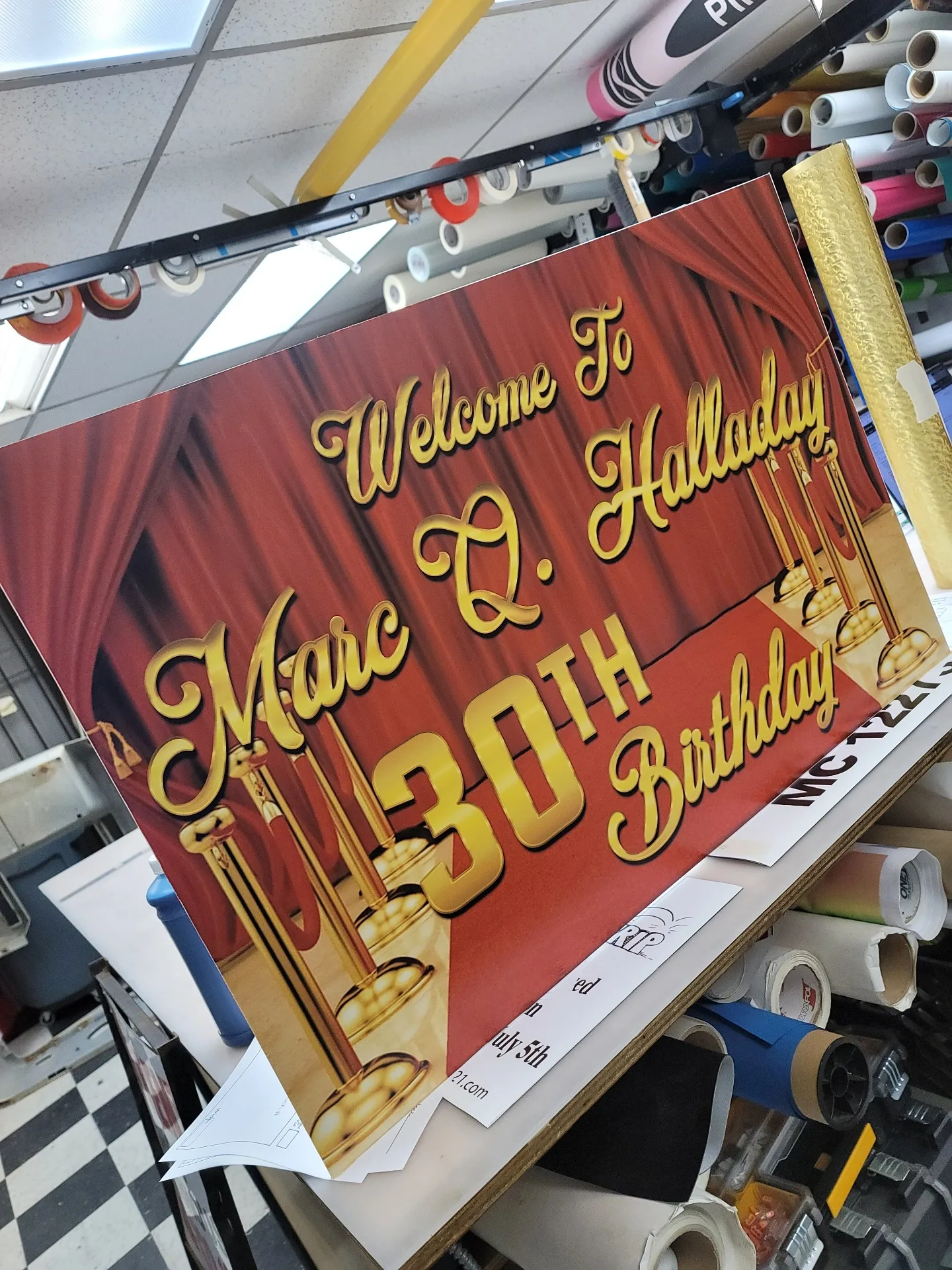Personalized 30th birthday yard sign in northern Delaware