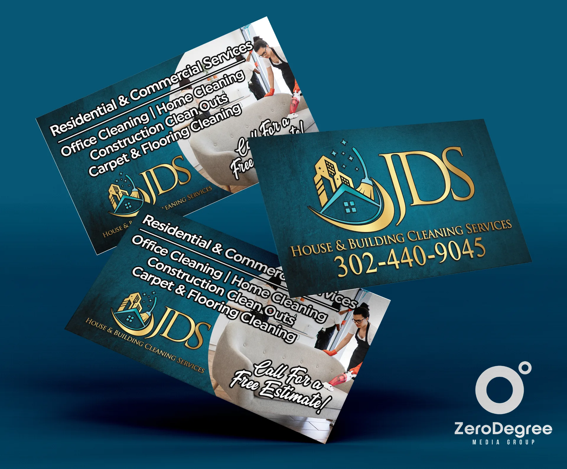 Custom business card design for JDS in Delaware